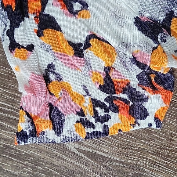 Daniel Rainn Orange and Purple Crew Neck Sweater - Picture 3 of 6